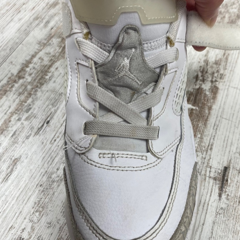 Jordan Spizike Low PS White Gray Silver Elephant Print Retro Sneakers Kids 3Y - Picture 14 of 15